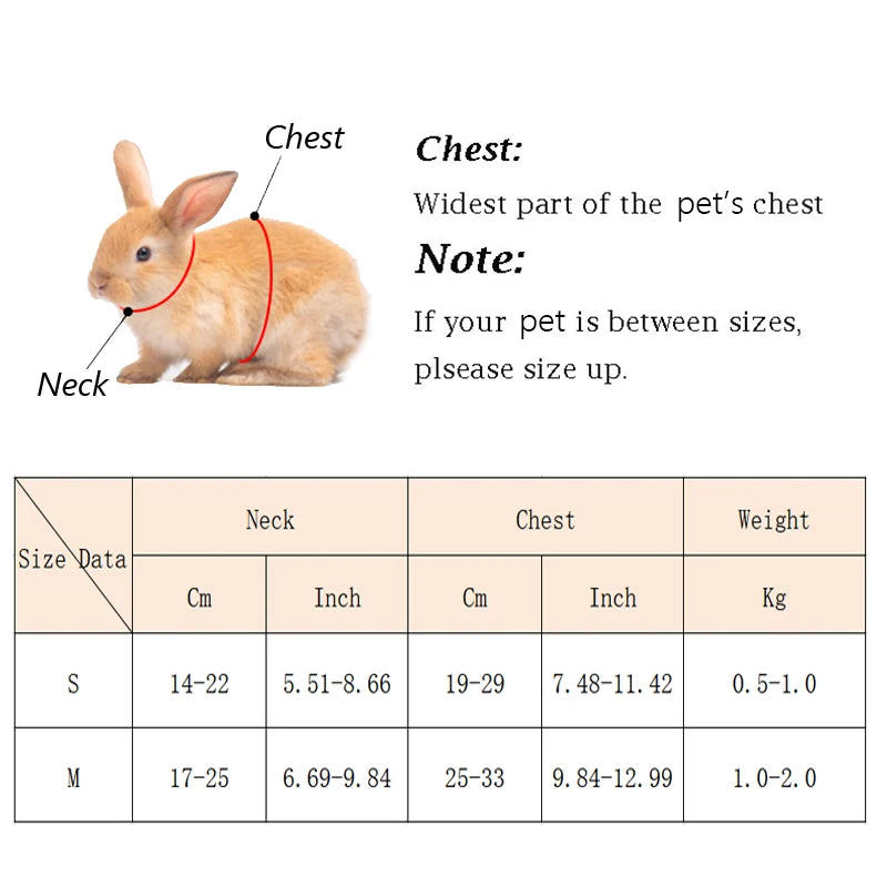 Soft Cotton Rabbit Harness Dress & Leash Set - Summer Outfit for Bunnies and Small Pets