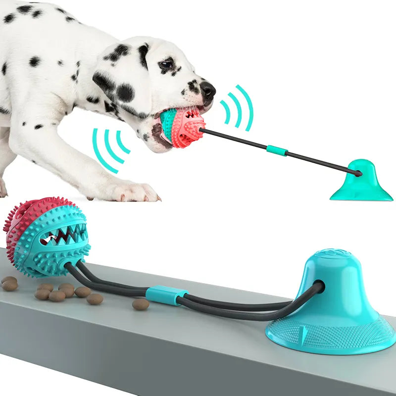 Interactive Suction Cup Dog Toy: Slow Feeder & Chew Ball for Large Dogs