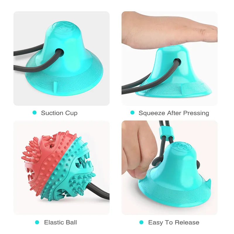Interactive Suction Cup Dog Toy: Slow Feeder & Chew Ball for Large Dogs