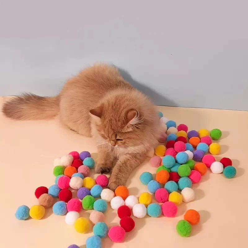 Creative Kittens Toy Mini Pompoms Games Stretch Plush Ball
