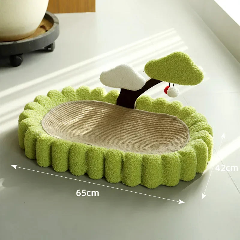 Integrated Cat Scratching Board and Nest - Large Oval Sisal Scratch-Resistant Cat Claw Bed