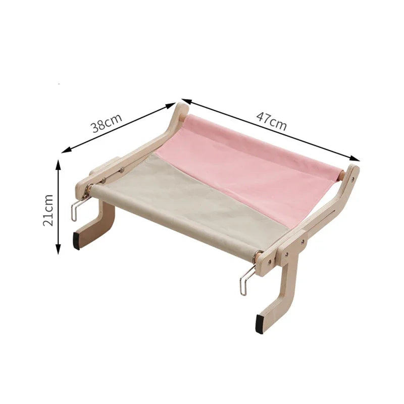 Cat Window Perch - Wooden Hanging Bed & Hammock for Cozy Sunny Seats