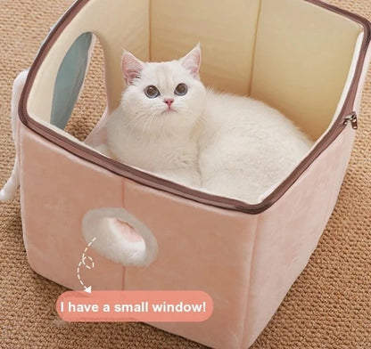 Soft Sleeping Cave For Cat Winter Cozy Pet House