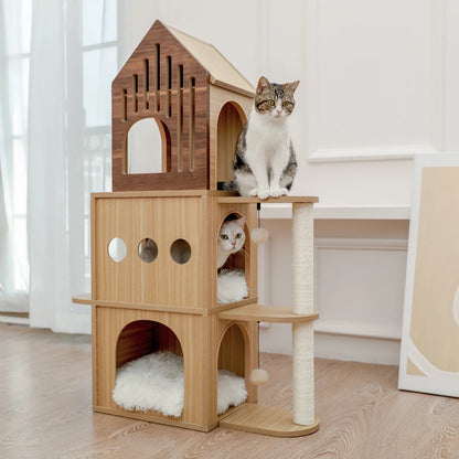 Rocket Style Condo Scratching Post Multi-level Cat Tower