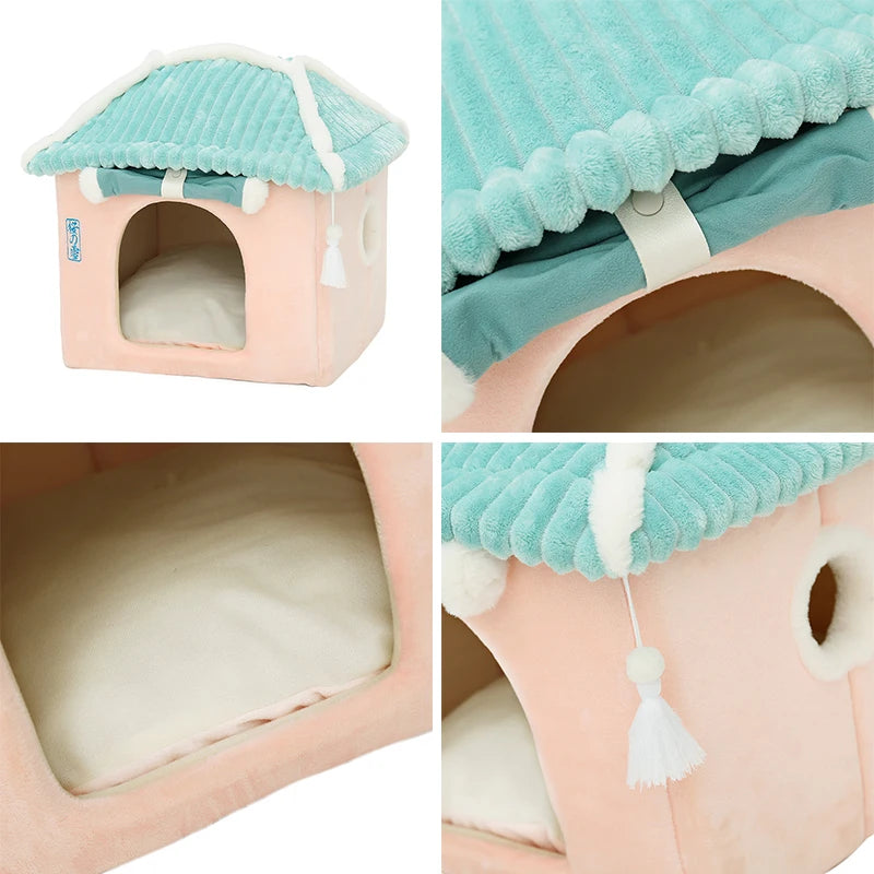 Soft Sleeping Cave For Cat Winter Cozy Pet House