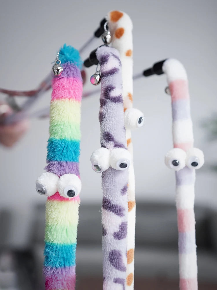 Interactive Caterpillar Colorful Rod Teaser Cat Toy