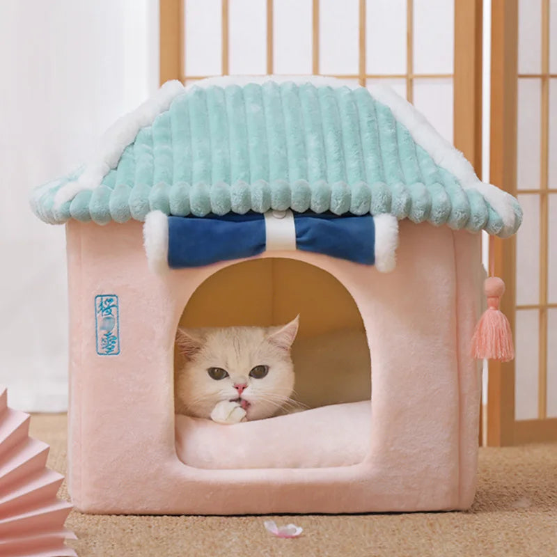 Soft Sleeping Cave For Cat Winter Cozy Pet House