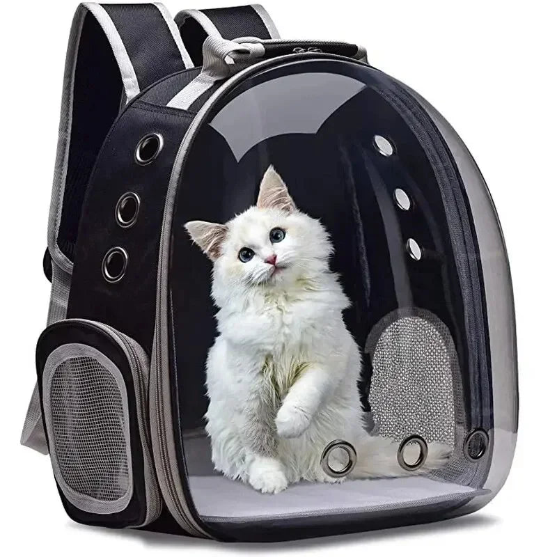 Pet Carrying Backpack with Transparent Ventilated Bubble