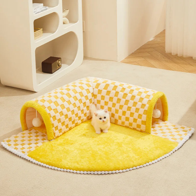 Detachable and Washable Tunnel Cat Nest Mat