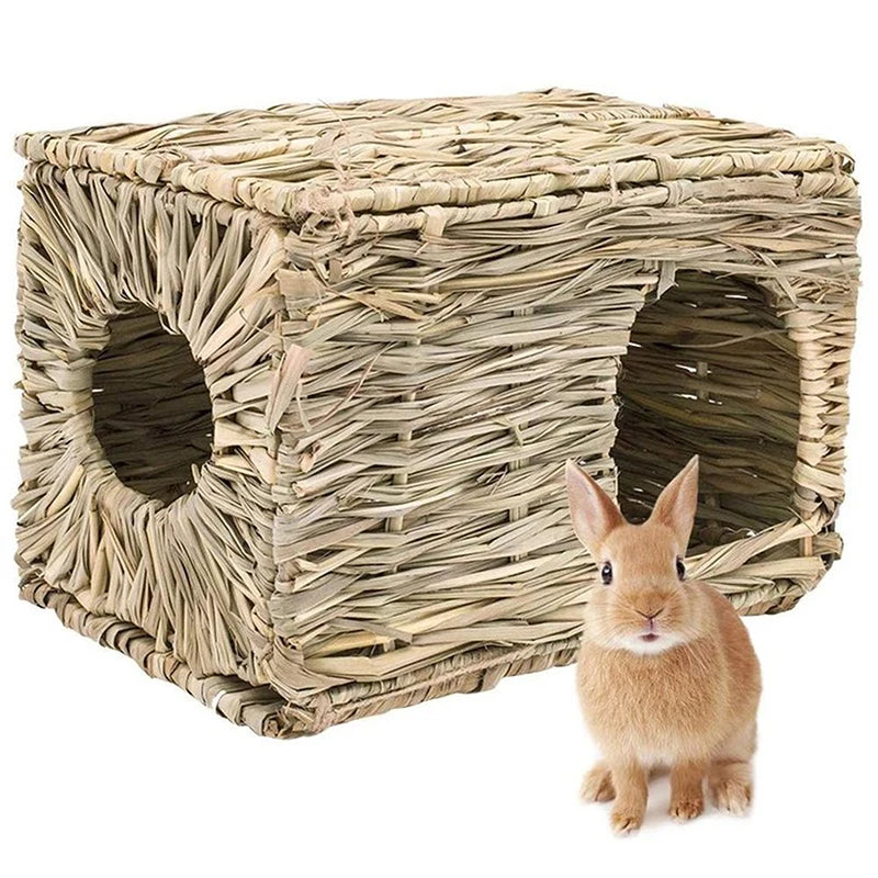 Foldable Woven Rabbit Cages Bunny Grass Chew Toy