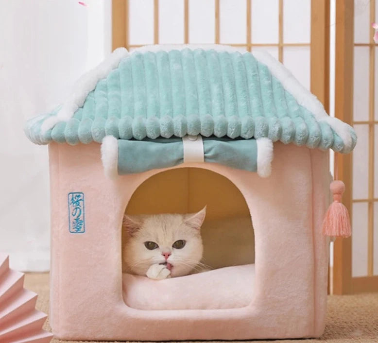 Soft Sleeping Cave For Cat Winter Cozy Pet House