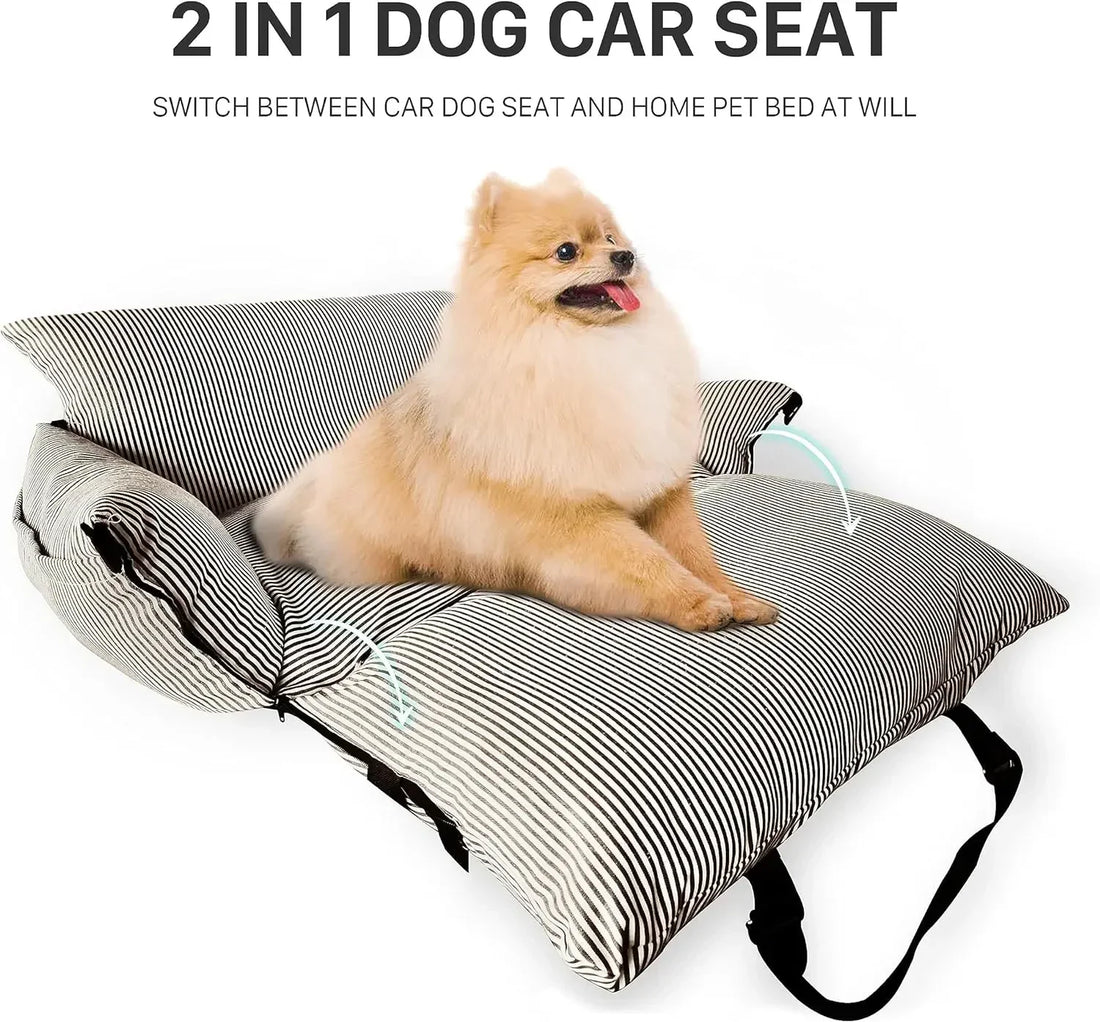 2-in-1 Dog Car Seat and Bed for Small Dogs and Cats Under 40 lbs - Booster Seat for Car and Home