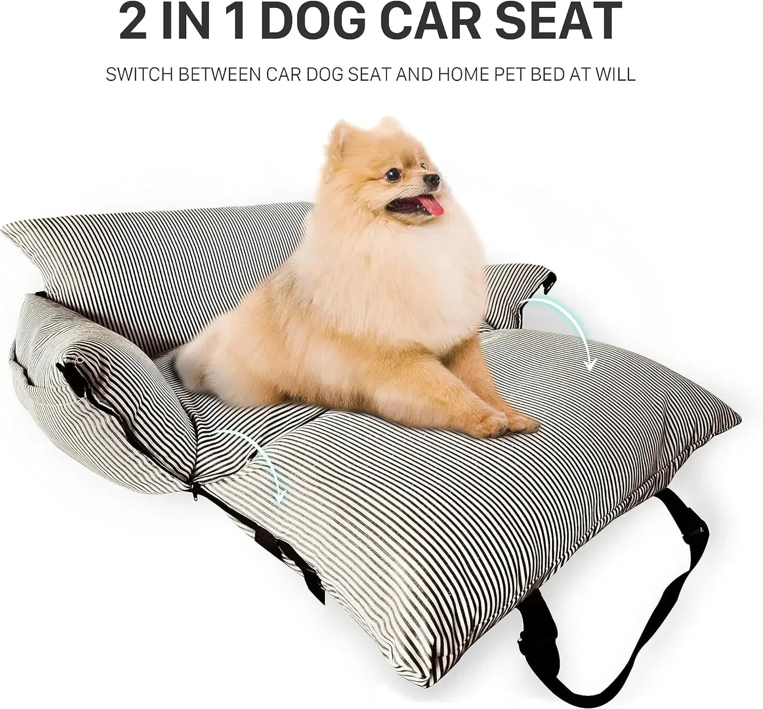 2-in-1 Dog Car Seat and Bed for Small Dogs and Cats Under 40 lbs - Booster Seat for Car and Home