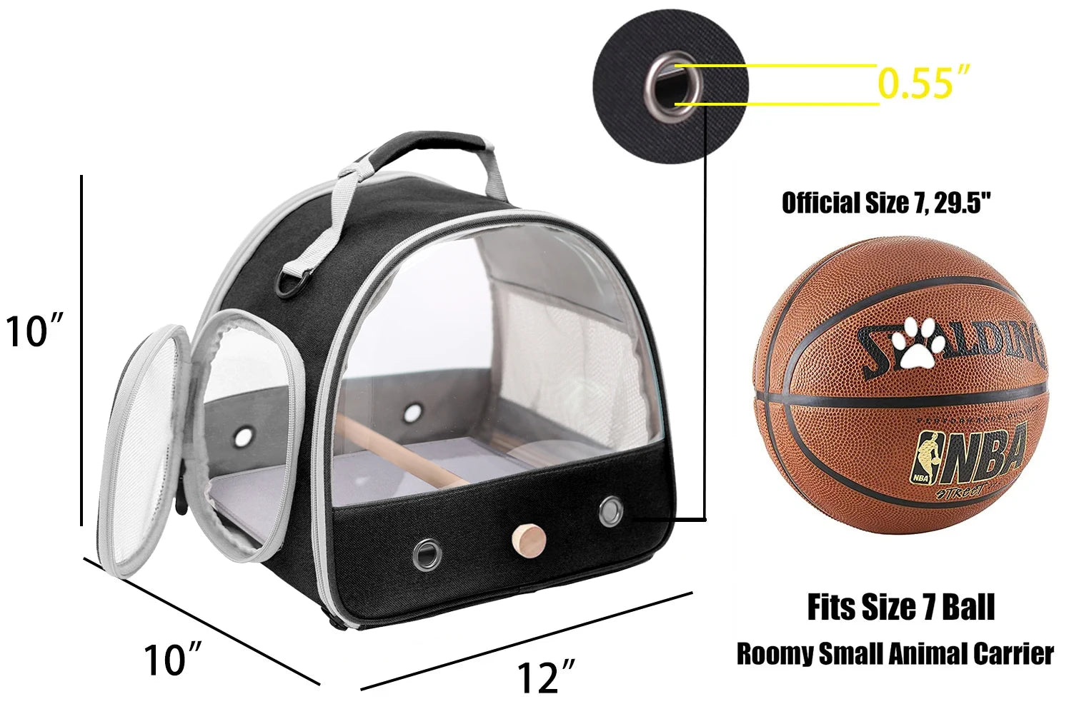 Portable Clear Bird Carrier Transport Collapsible Outdoor Cage