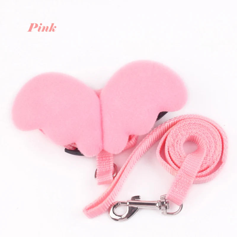 Cute Angel Wing Pet Harness and Leash for Cats Rabbits