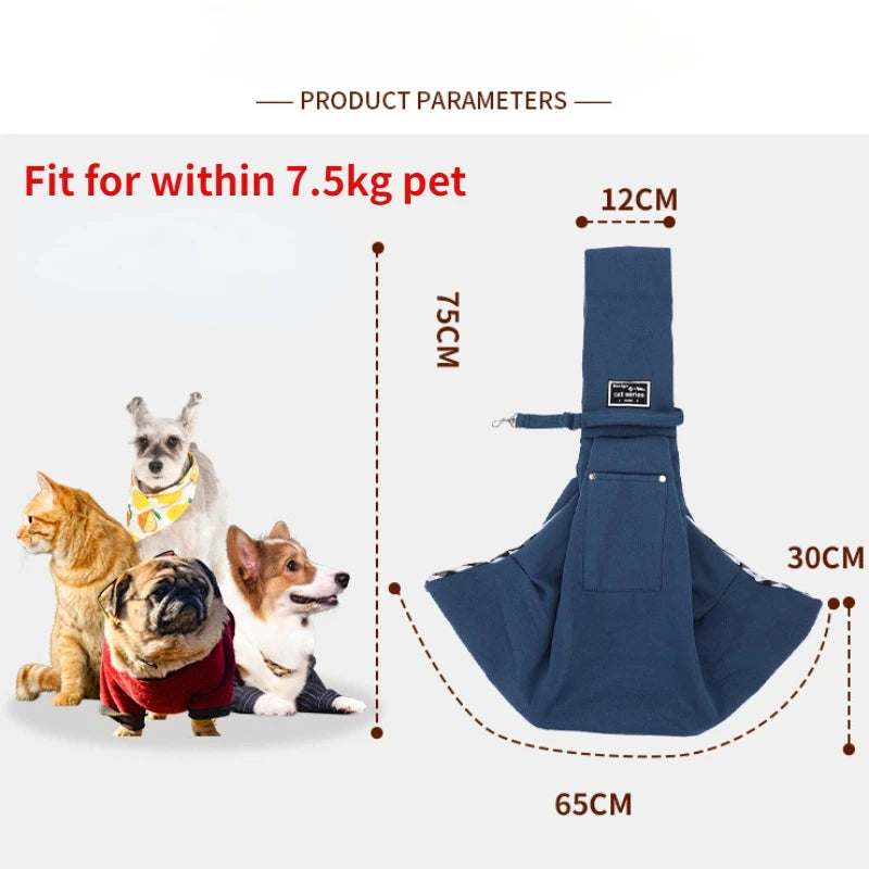 Comfortable Pet Sling Carrier Bag - Crossbody Shoulder Bag for Outdoor Travel with Cats and Dogs