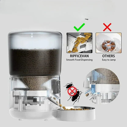 4L Automatic Smart Pet Feeder with Timer &amp; Stainless Steel Bowl - Perfect for Cats and Dogs