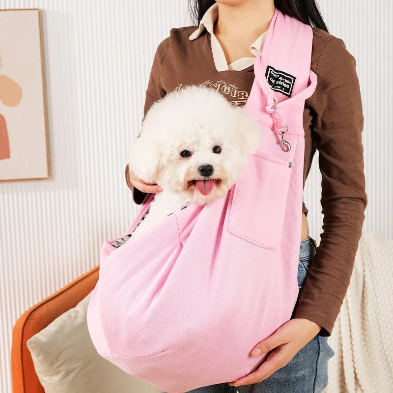 Comfortable Pet Sling Carrier Bag - Crossbody Shoulder Bag for Outdoor Travel with Cats and Dogs