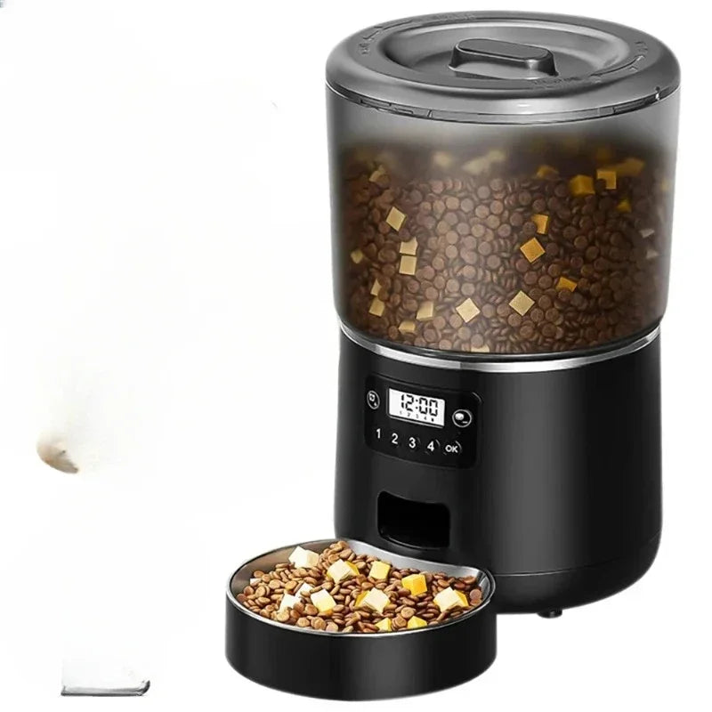 4L Automatic Smart Pet Feeder with Timer &amp; Stainless Steel Bowl - Perfect for Cats and Dogs