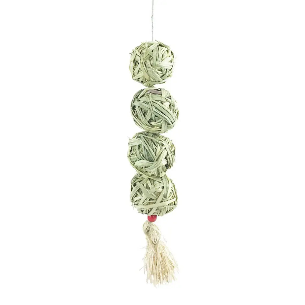 Pet Molars Toy Natural Straw Ball Hanging String