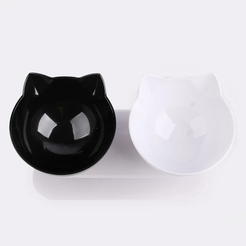 Non-Slip Double Cat Bowl With Inclination Stand