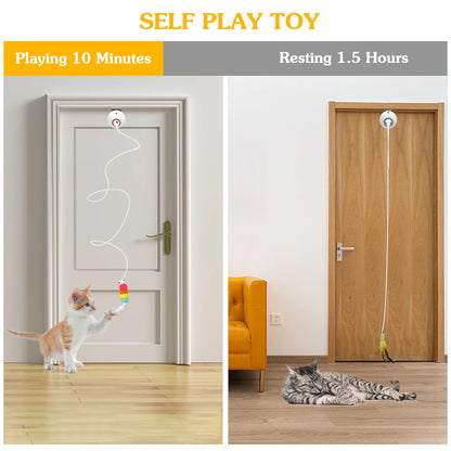 Interactive Hanging Electric Feather Toy - Automatic Teaser for Indoor Cats and Kittens