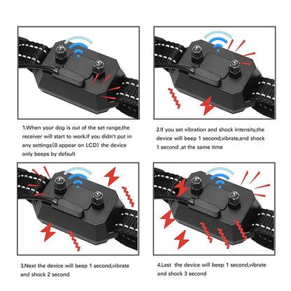 1000m GPS Dog Fence - Electric Dog Training Collar with Vibration, Sound, Shock, Rechargeable &amp; Waterproof, 100~3280 Ft Range