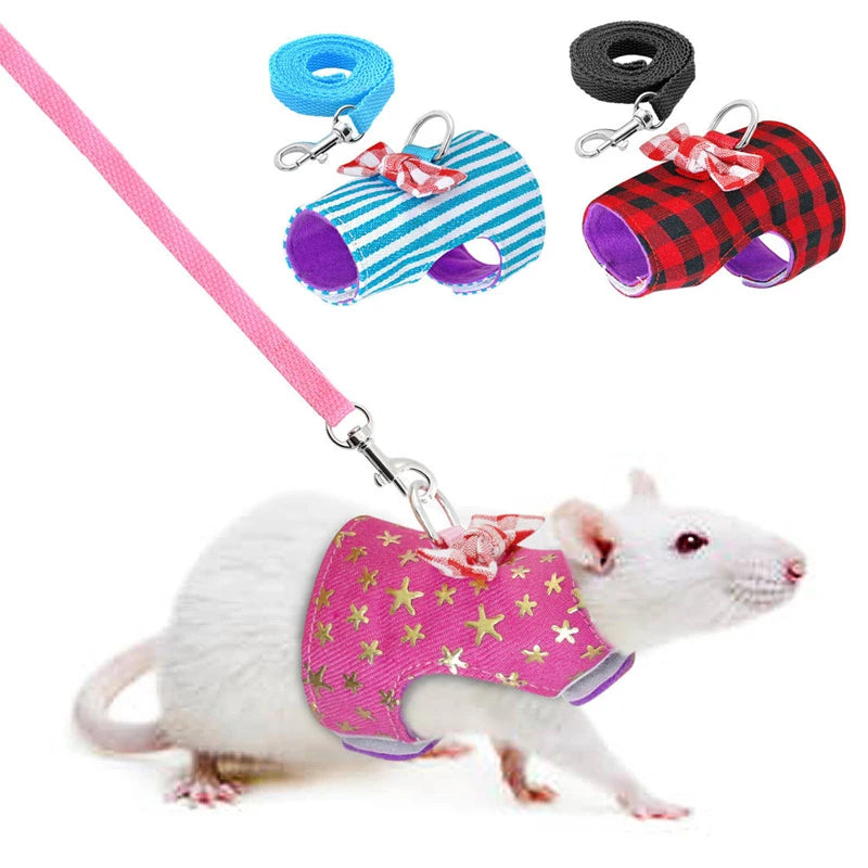 Bowtie Striped Star Hamster Harness