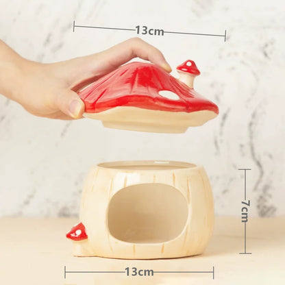 Cute Mushroom House Hamster Cage Pet Fountain Bowl