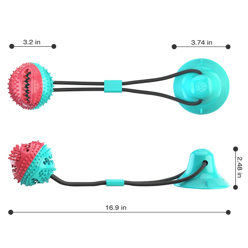 Interactive Suction Cup Dog Toy: Slow Feeder &amp; Chew Ball for Large Dogs