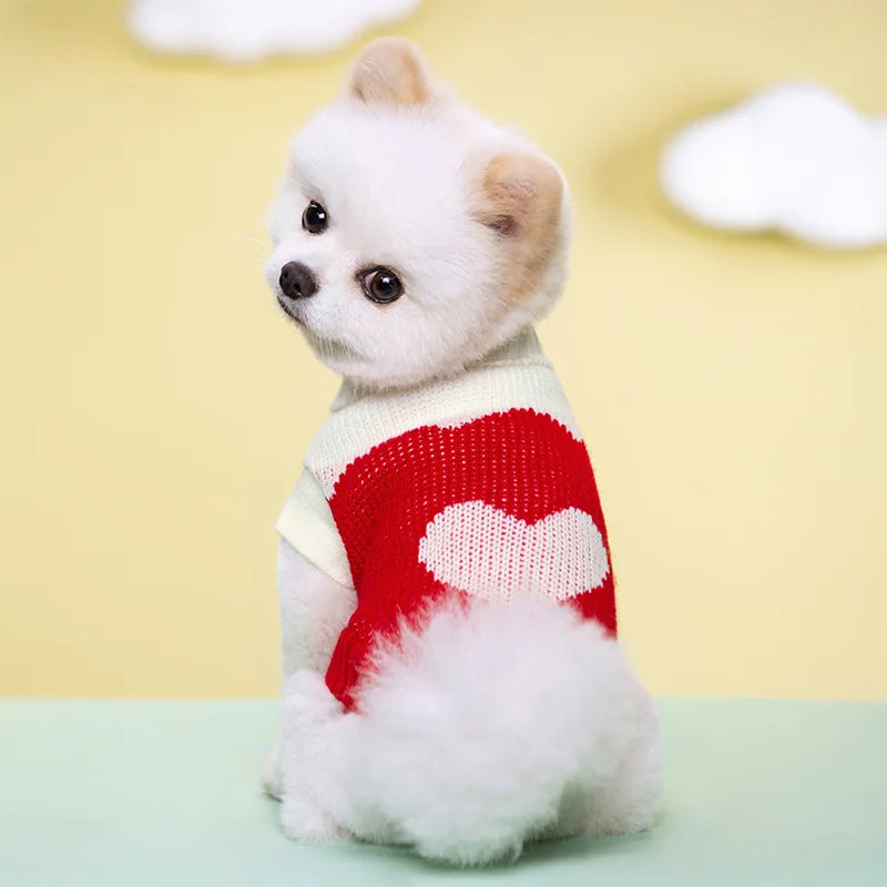 Cozy Autumn Winter Knitted Sweater for Small Pets - Soft Turtleneck Warm Clothes for Small Dogs, Cats, and Rabbits