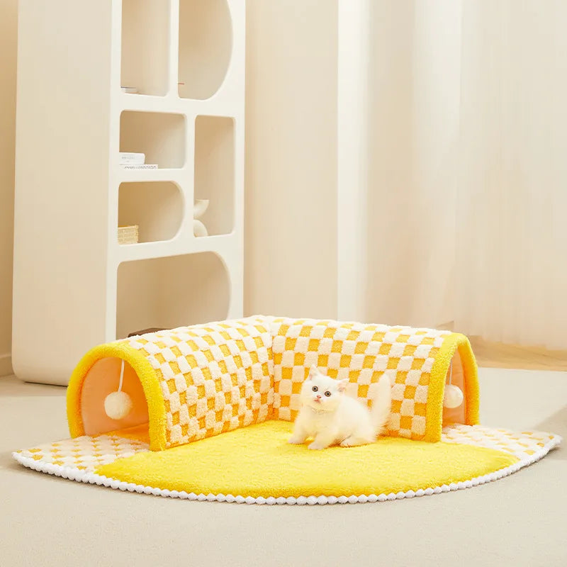 Detachable and Washable Tunnel Cat Nest Mat