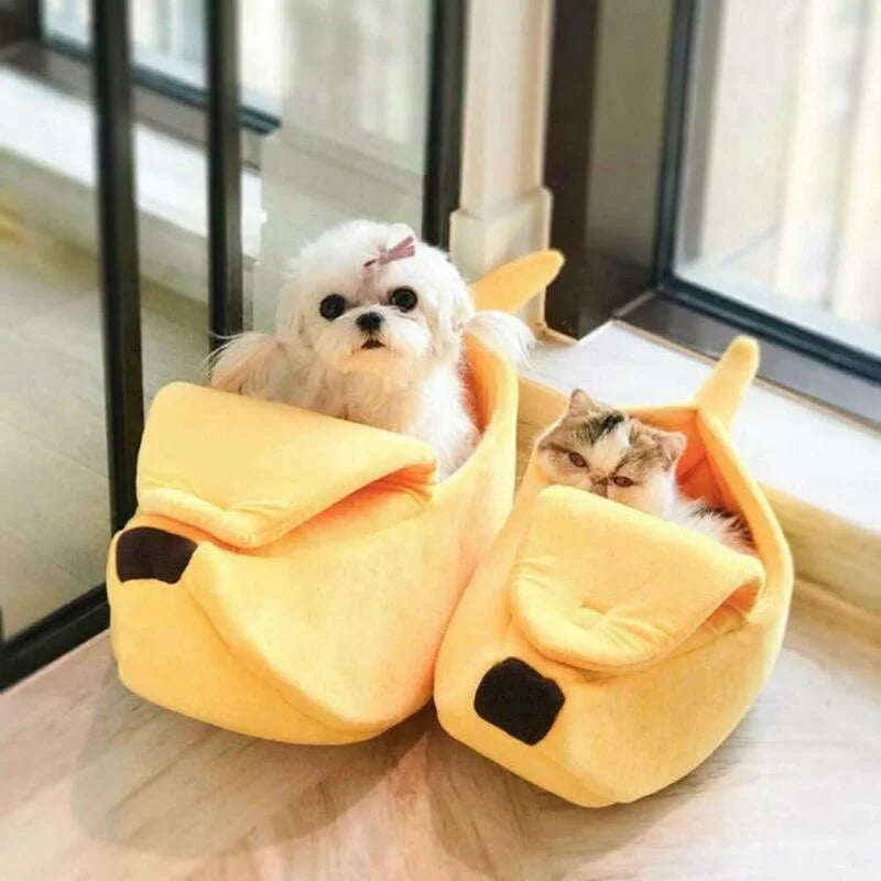 Funny Cute Cozy Banana Cat Bed House