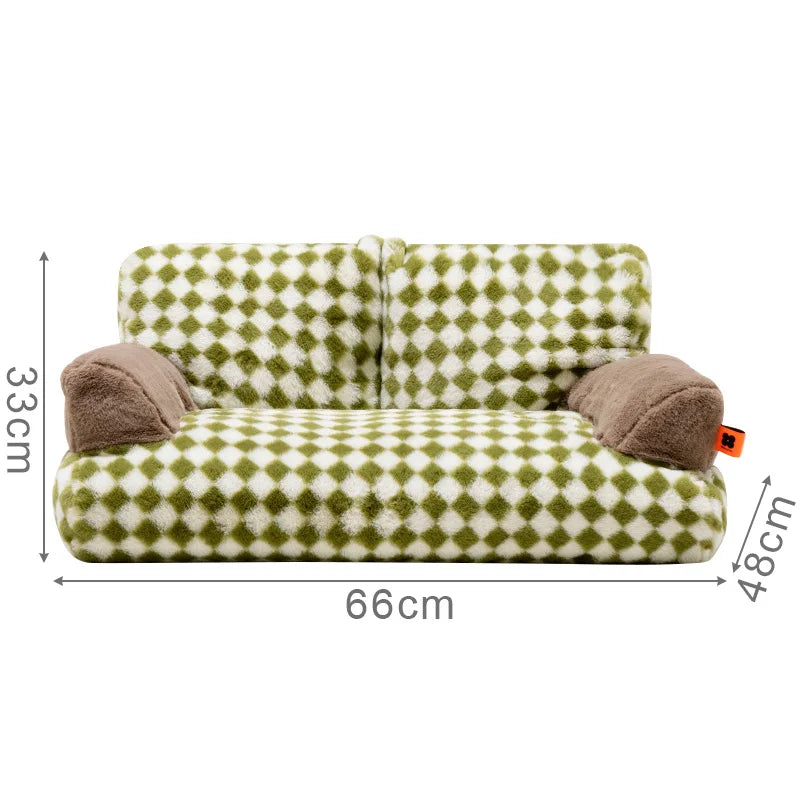 Detachable Washable Kitten Kennel Plush Bed Sofa for Cats