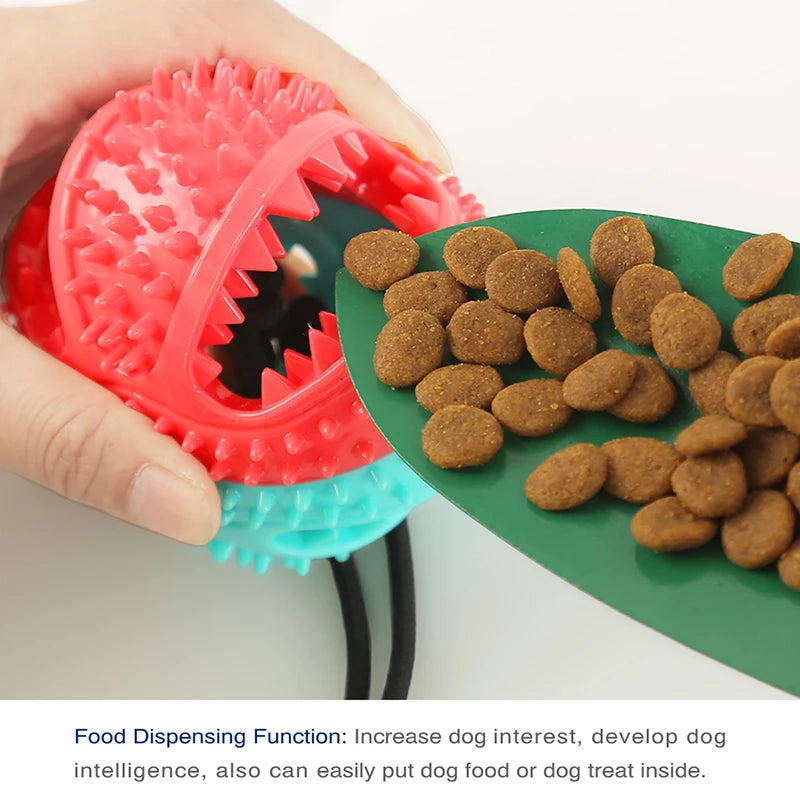 Interactive Suction Cup Dog Toy: Slow Feeder &amp; Chew Ball for Large Dogs