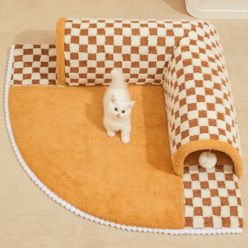 Detachable and Washable Tunnel Cat Nest Mat