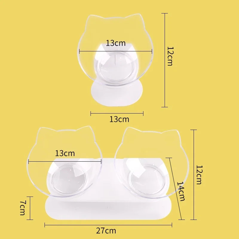 Non-Slip Double Cat Bowl With Inclination Stand