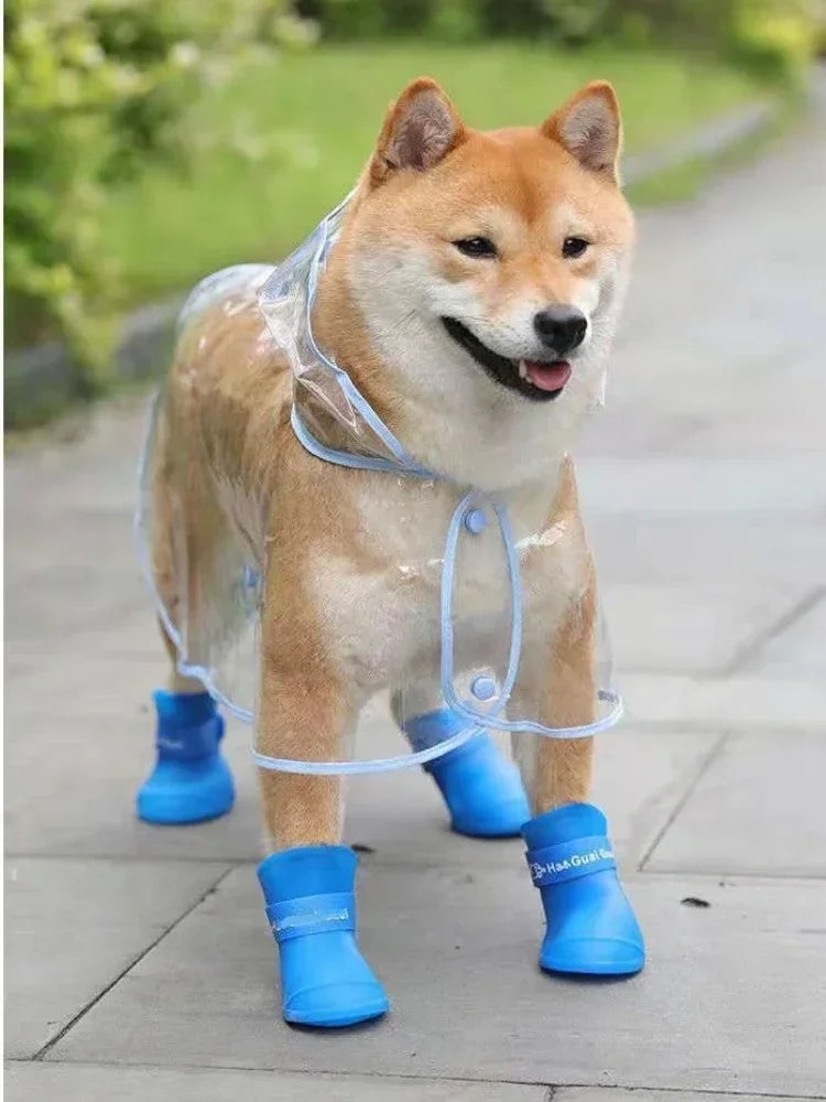 Clear Waterproof Pet Raincoat - Rain Jacket for Small and Medium Dogs, Teddy, Shiba, and More