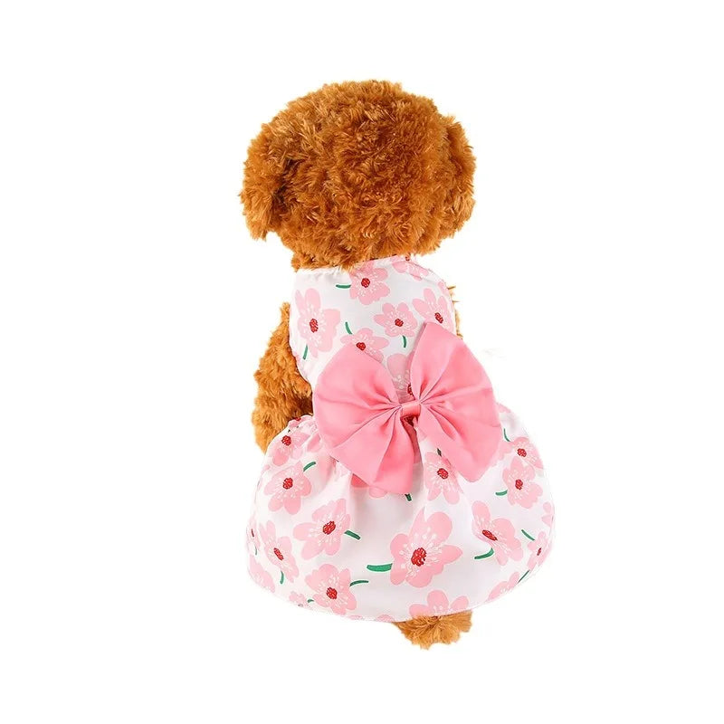 Cute Skirt Bow Lace Pet Princess Dress