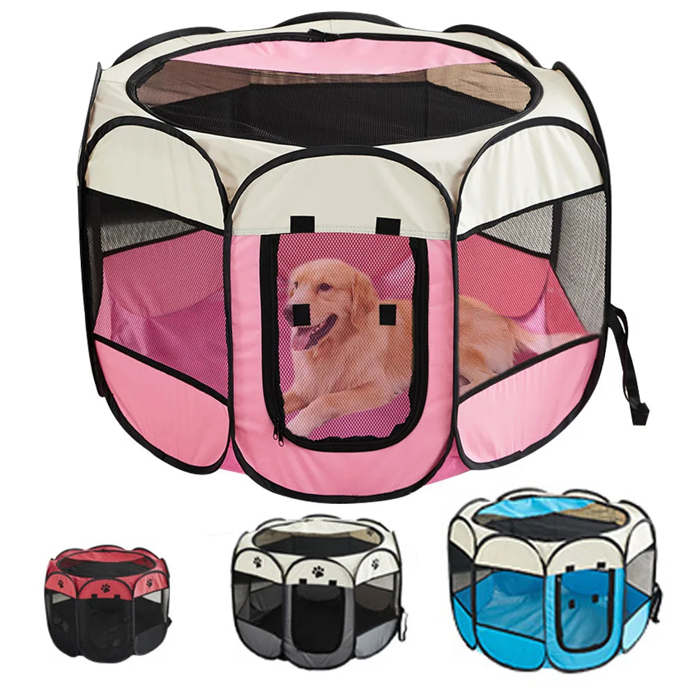 Foldable Breathable Pet Tent – Durable Oxford Cloth Cat &amp; Dog House with Quick-Folding Design